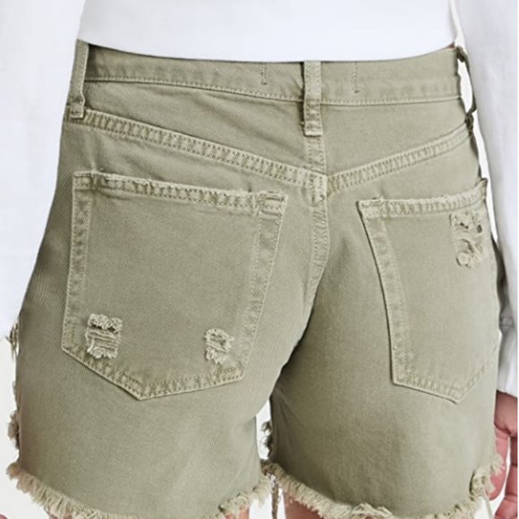 Free People Maggie Mid Rise Shorts ARMY NWT SIZE 26 - Picture 7 of 10